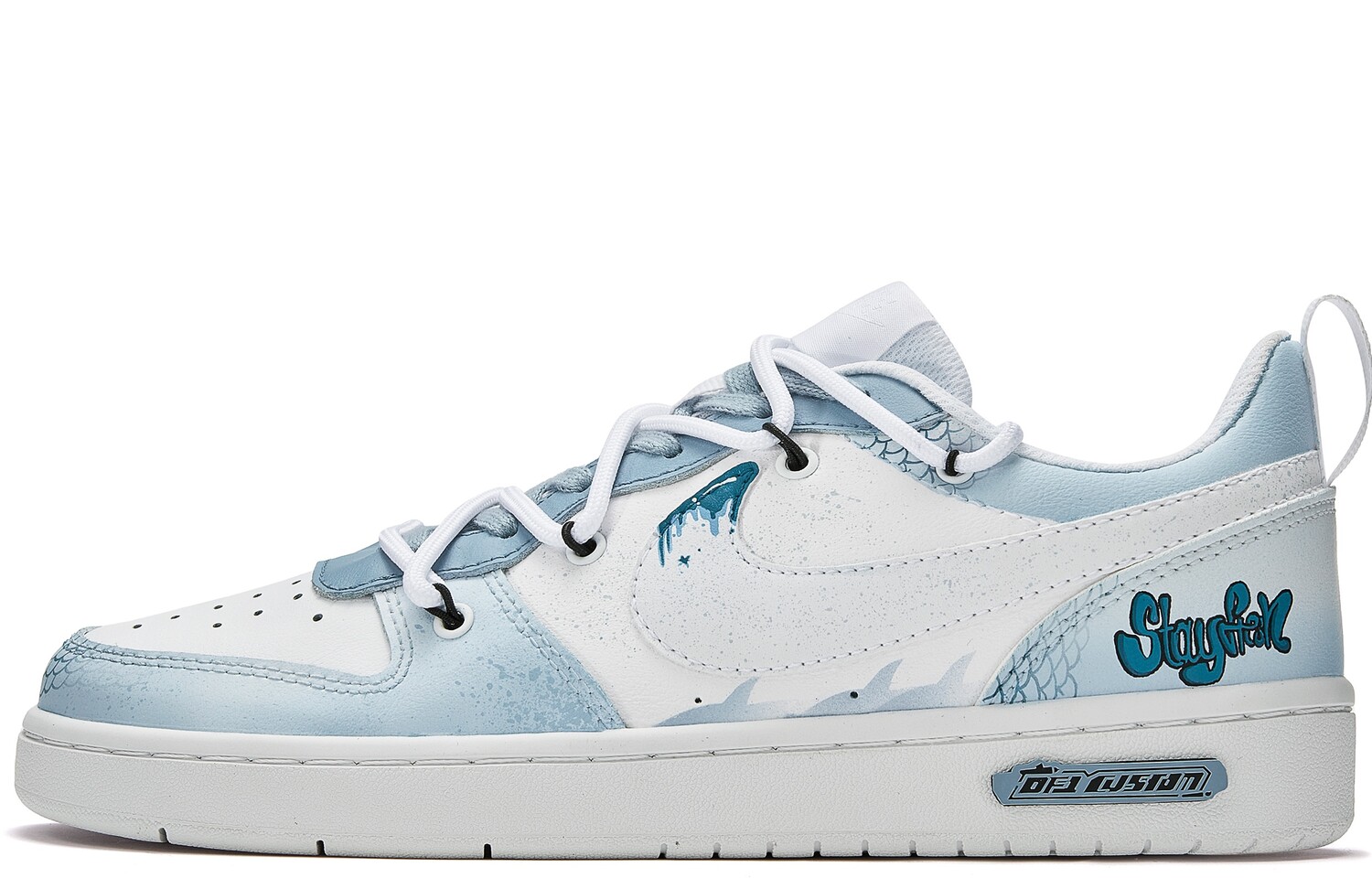 

Кроссовки Nike Court Borough Skateboard Shoes Women's Low-Top White Blue, белый/синий