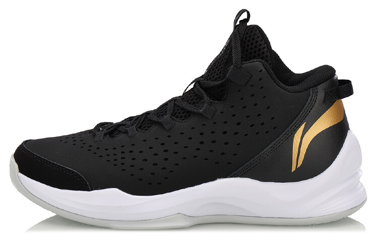 

Баскетбольные кроссовки унисекс средней высоты, черные/золотые Lining
