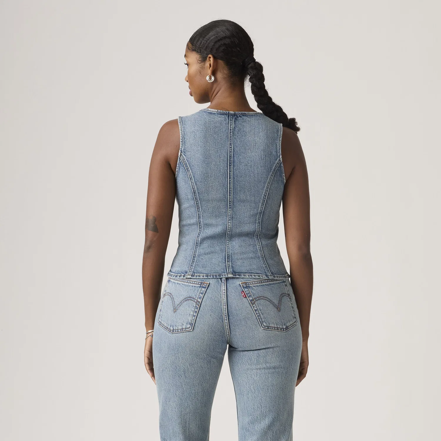 Облегающий топ без рукавов Levi's, Medium Wash — фото 4