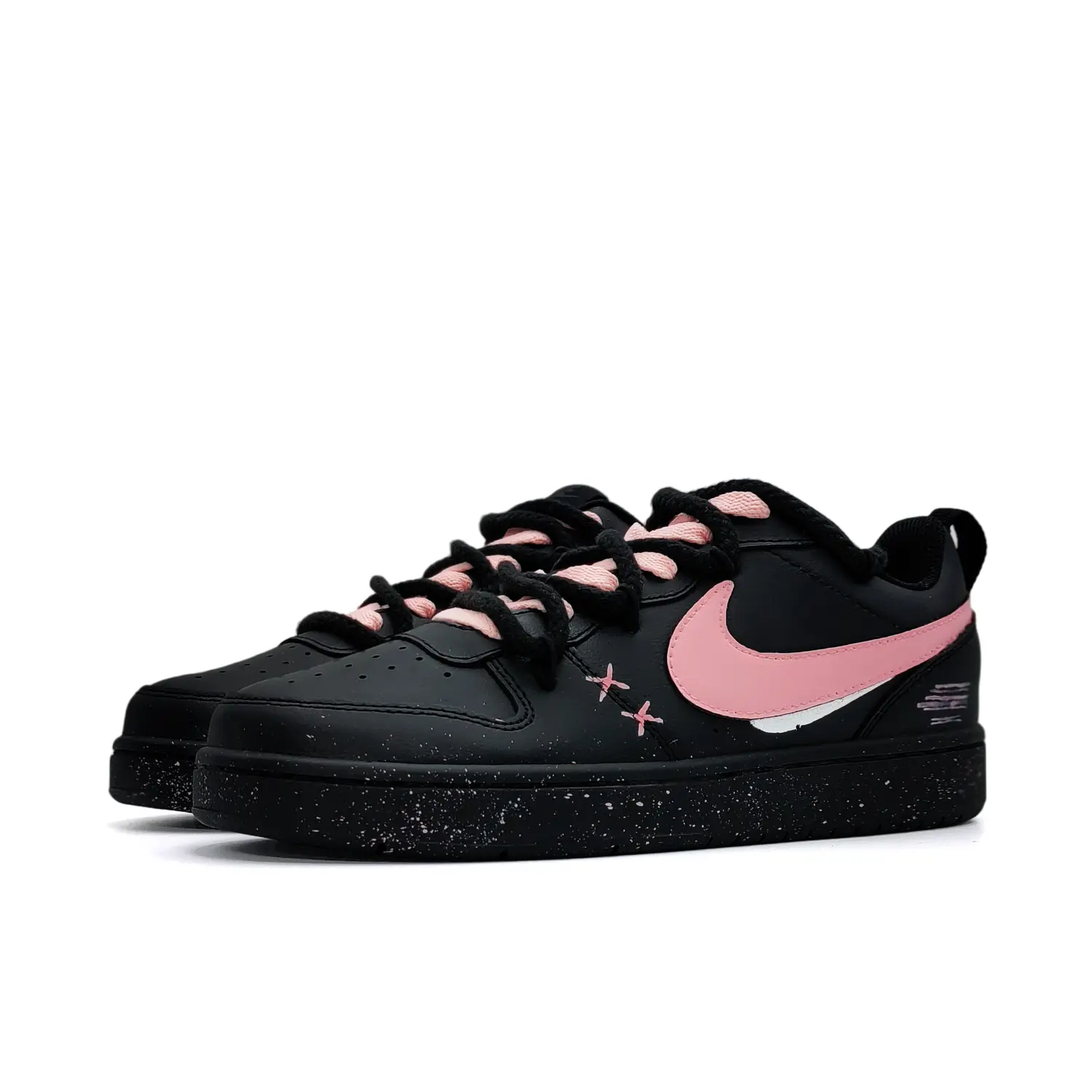 Nike Кроссовки для скейтбординга Court Borough Ice Cream Cocoa с противоскользящей подошвой, низкие, унисекс, черно-розовые, цвет Black — фото 3