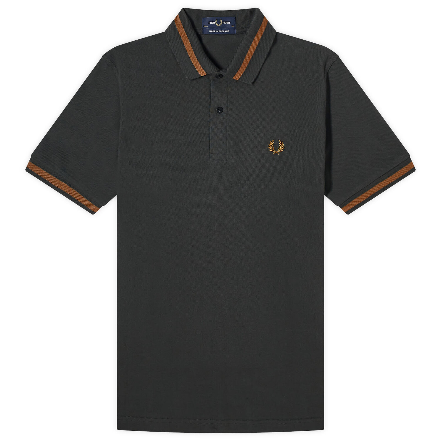 

Поло Fred Perry Original Single Tipped Polo, цвет Night Green & Dark Caramel