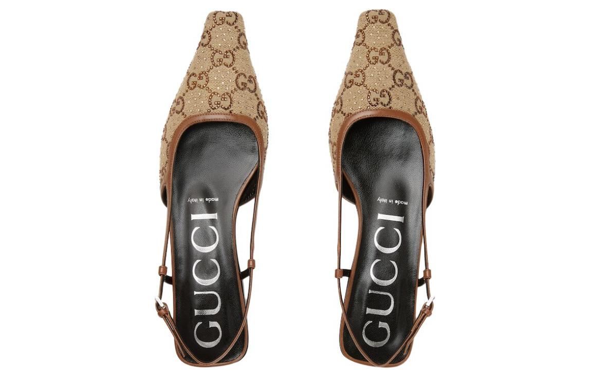 Повседневные туфли женские коричневые GUCCI — фото 4