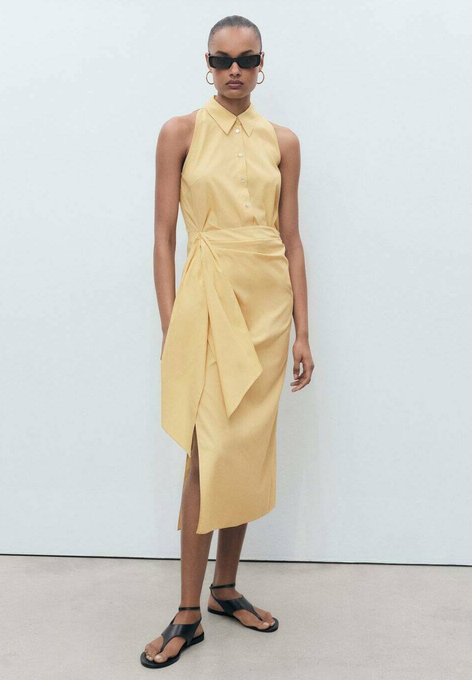 

Платье-рубашка KNOTTED Mango, коричневый