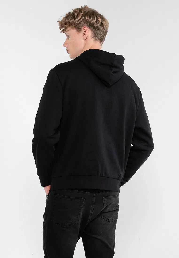 Толстовка с капюшоном, флисовая, Calvin Klein Jeans, черный — фото 2