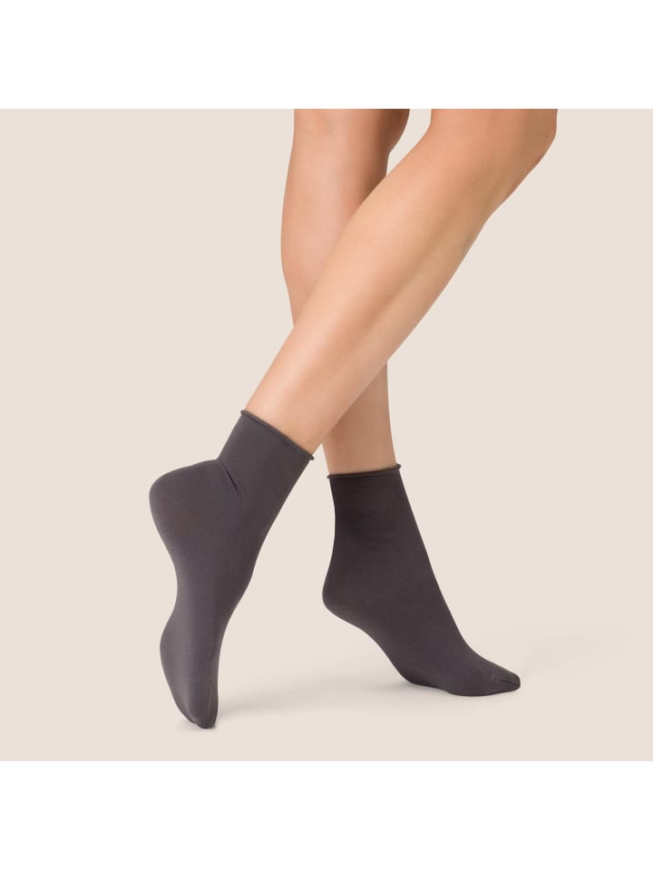 

Kunert Чувственные хлопковые носки с подвернутыми манжетами, антрацитового цвета