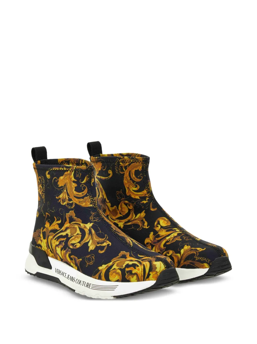 Кроссовки без застежки с принтом Baroque Versace Jeans Couture, черный — фото 2