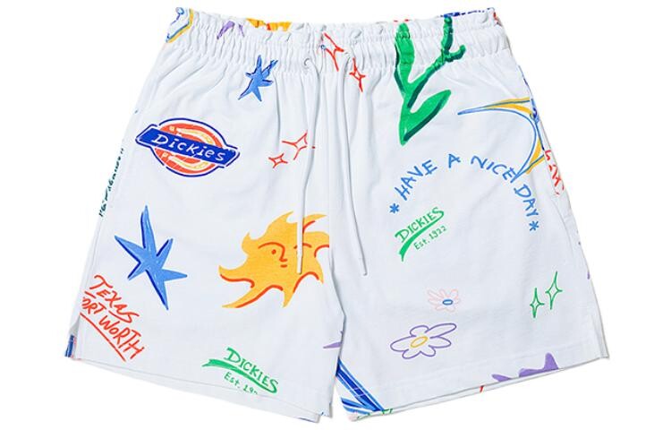 

Повседневные шорты женские белые граффити покрыты принтами Dickies