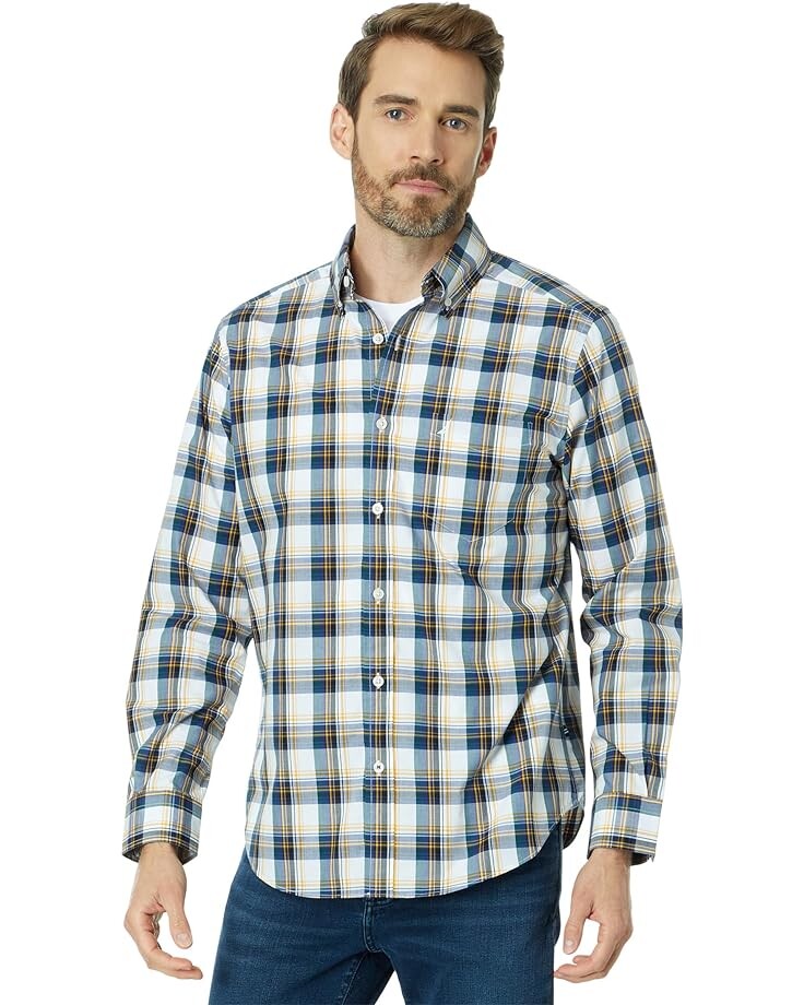 

Рубашка Nautica Wrinkle-Resistant Plaid Wear To Work, цвет Bright White