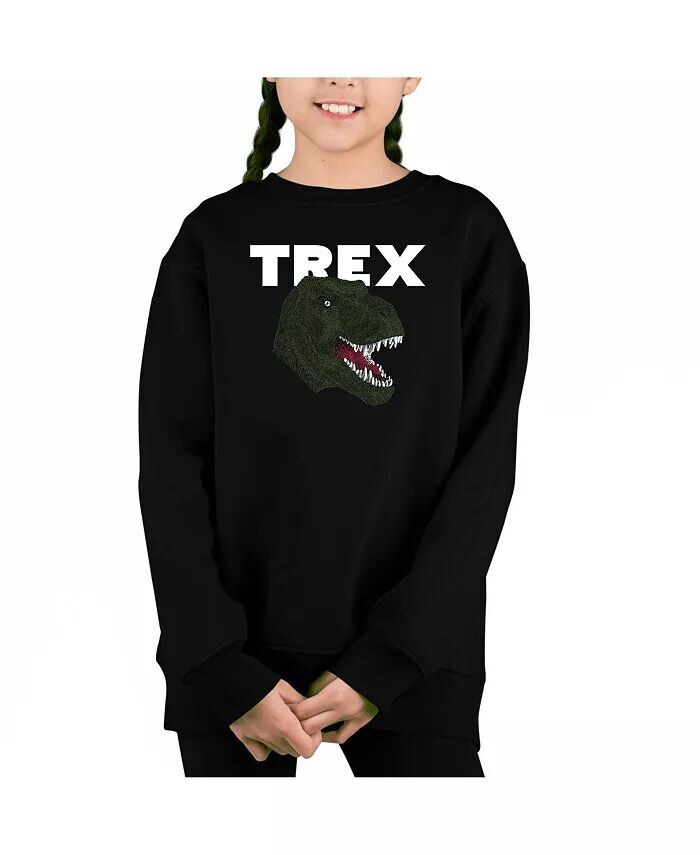 

T-Rex Head — толстовка с круглым вырезом Big Girl's Word Art La Pop Art, красный