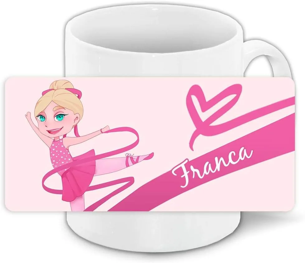 Керамическая кружка с именем Franca и танцовщицей для девочек Eurofoto