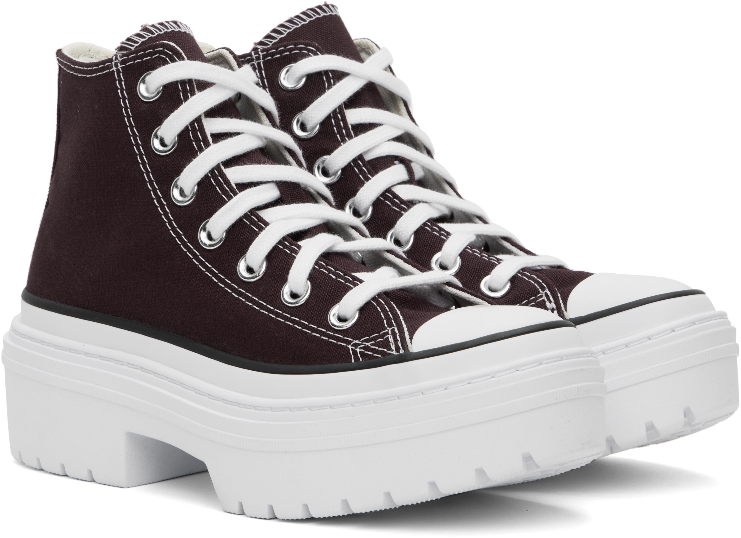 Кроссовки Chuck Taylor All Star бордового цвета с выступающим каблуком и платформой Converse — фото 4