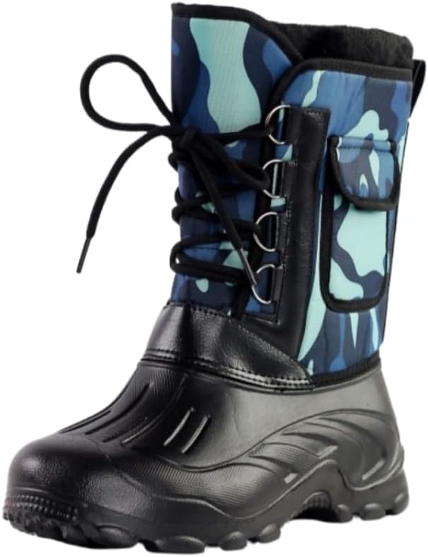 

Мужские водонепроницаемые снежные и рыболовные ботинки HoaloX с высокой верхней частью - теплые велосипедные ботинки для холодной погоды, синий