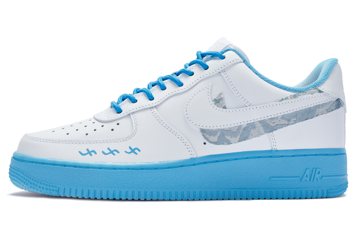 

Кроссовки Nike Air Force 1 Skateboard Shoes Men Low-Top White Blue