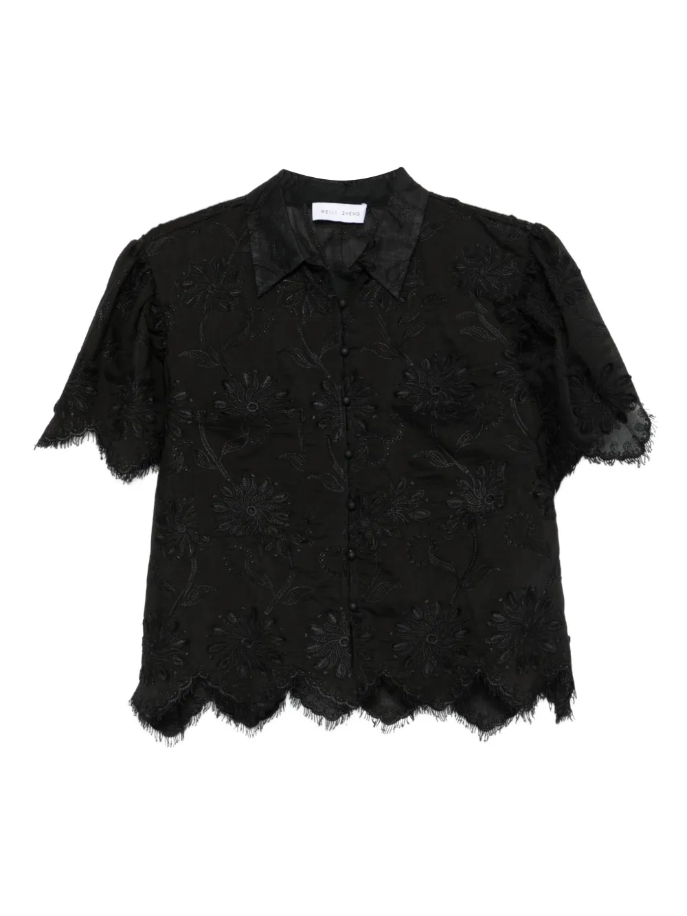 

Блузка с фестонами и вышивкой Weili Zheng, черный