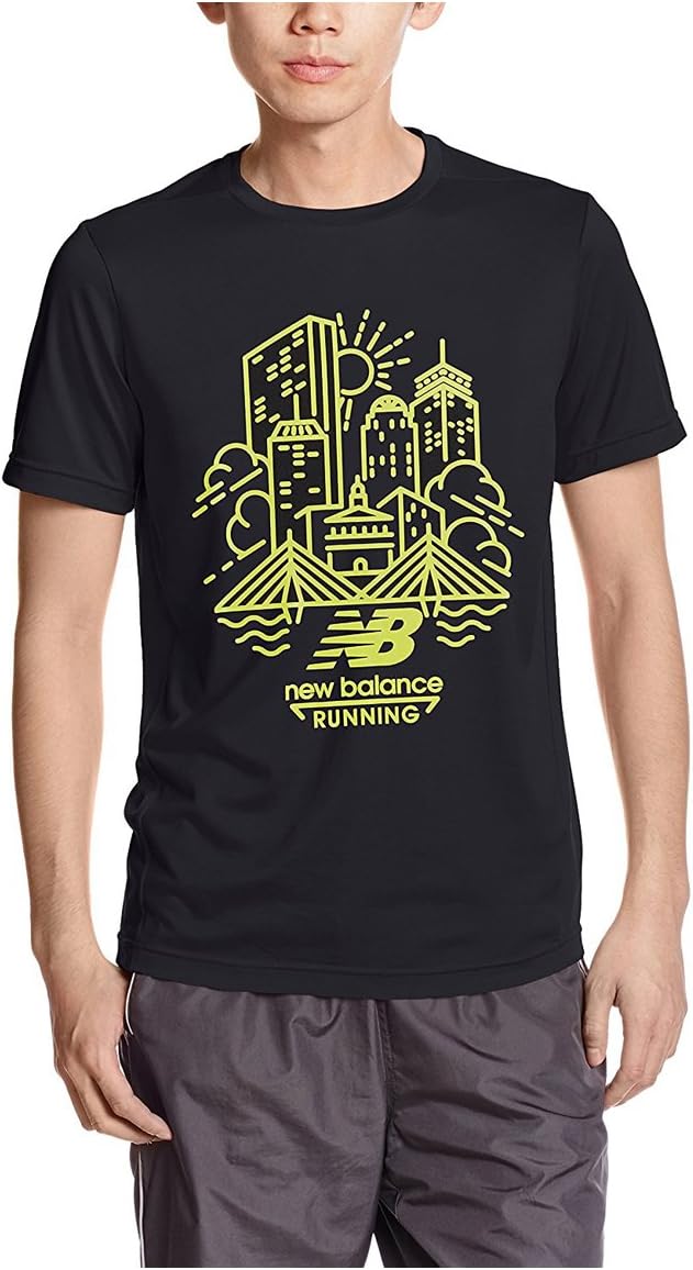 

Футболка New Balance Running akuserereitobe-sikku с коротким рукавом и графическим принтом jmtr6648 мужская, черный