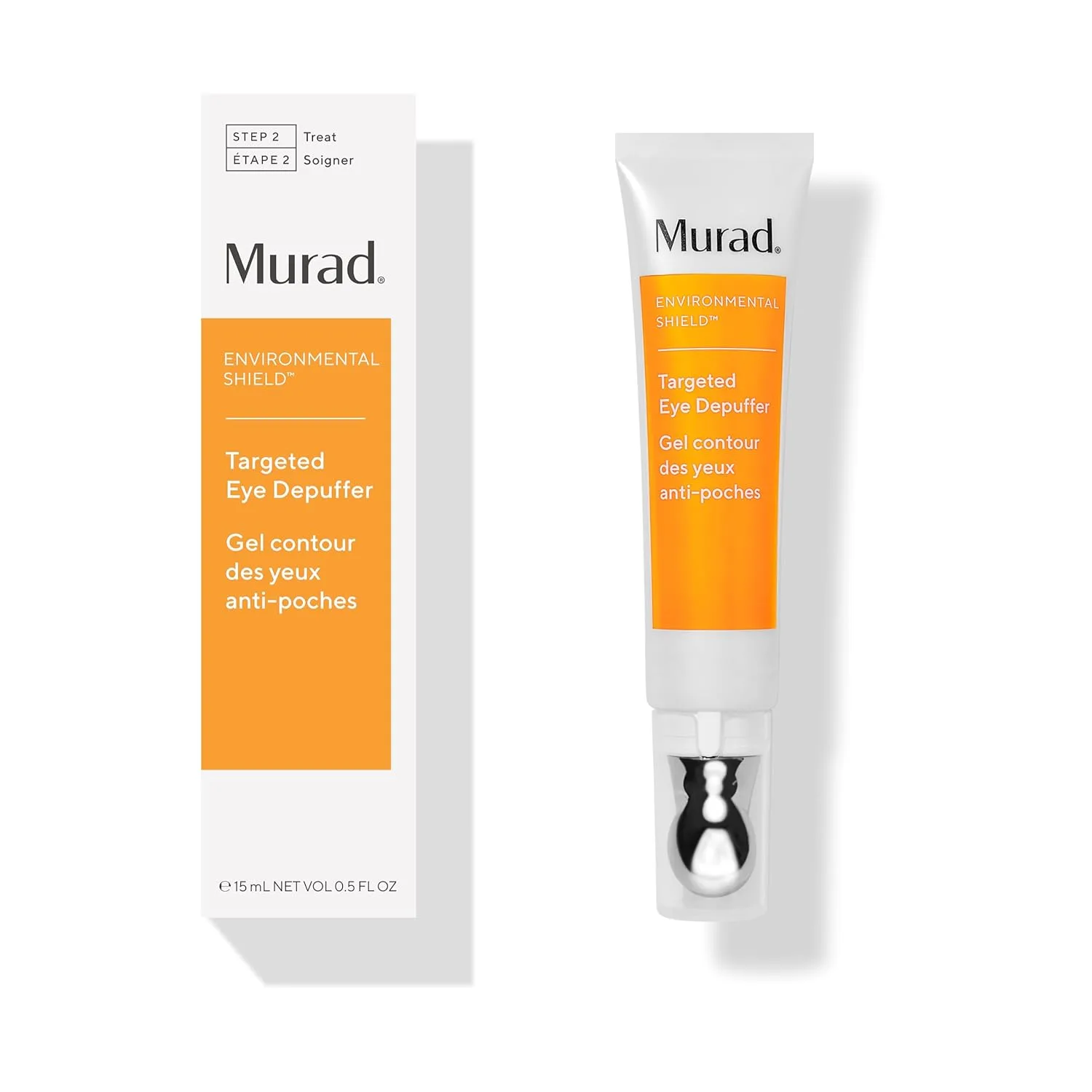 Крем для глаз Murad Targeted Eye Depuffer с женьшенем, лилией и кофеином борется с признаками усталости и стресса, осветляя, снимая отеки и подтягивая кожу под глазами - 0,5 жидких унций