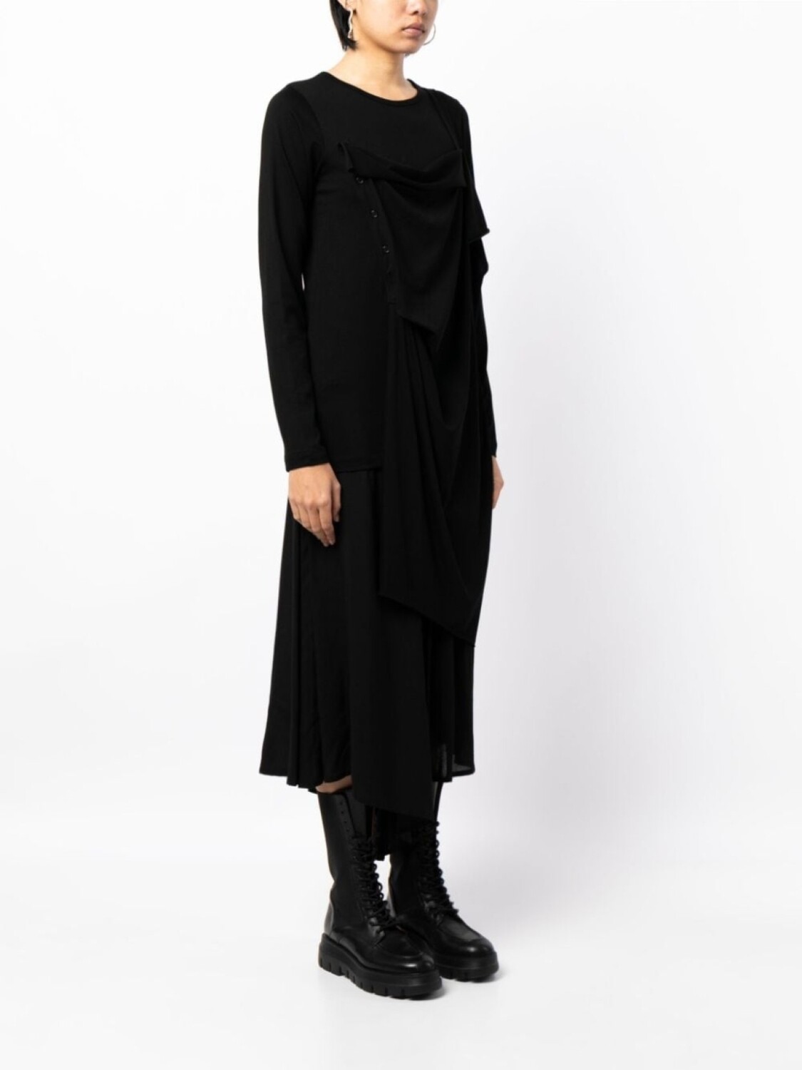 Топ асимметричного кроя Yohji Yamamoto, черный — фото 3