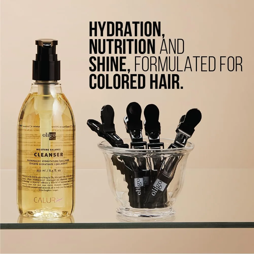 Oligo Professionnel - Calura Moisture Balance Cleanser & Conditioner - без сульфатов, веганский, без парабенов, безопасный для окрашенных волос, увлажняющая формула для сухих волос, набор 2 шт по 250 мл — фото 3