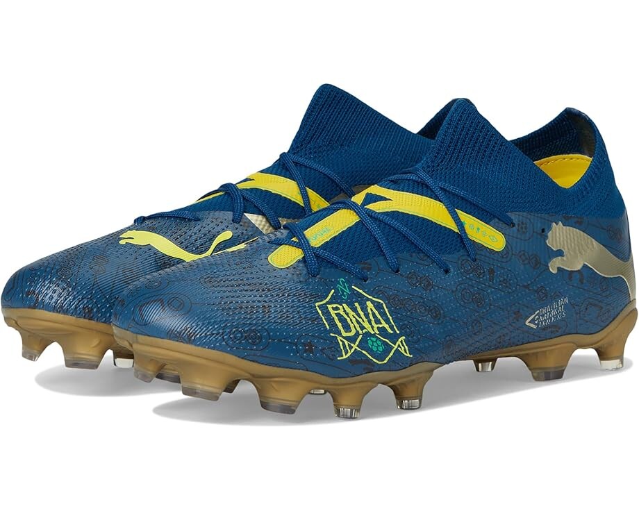 

Кроссовки PUMA Future 7 Match Bna Fg/Ag, цвет Sailing Blue-Marine Blue-Pelé Yellow-Grassy Green-Gold