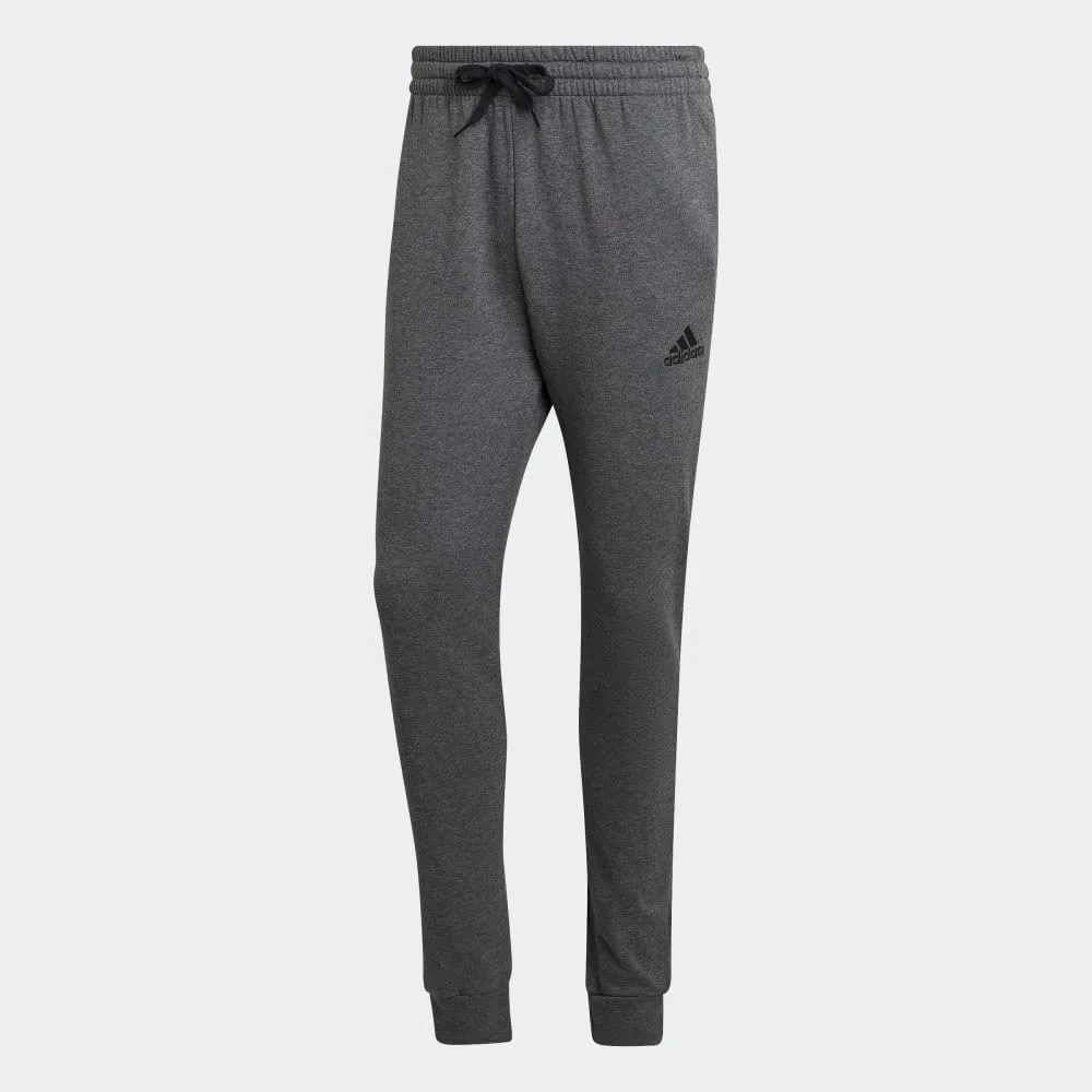 Мужские флисовые брюки Adidas Essentials, стандартного кроя, зауженные книзу, темно-серый/черный — фото 4