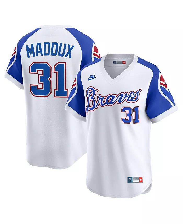 

Мужская белая ретро-джерси Greg Maddux Atlanta Braves из ограниченной коллекции Cooperstown Collection Nike