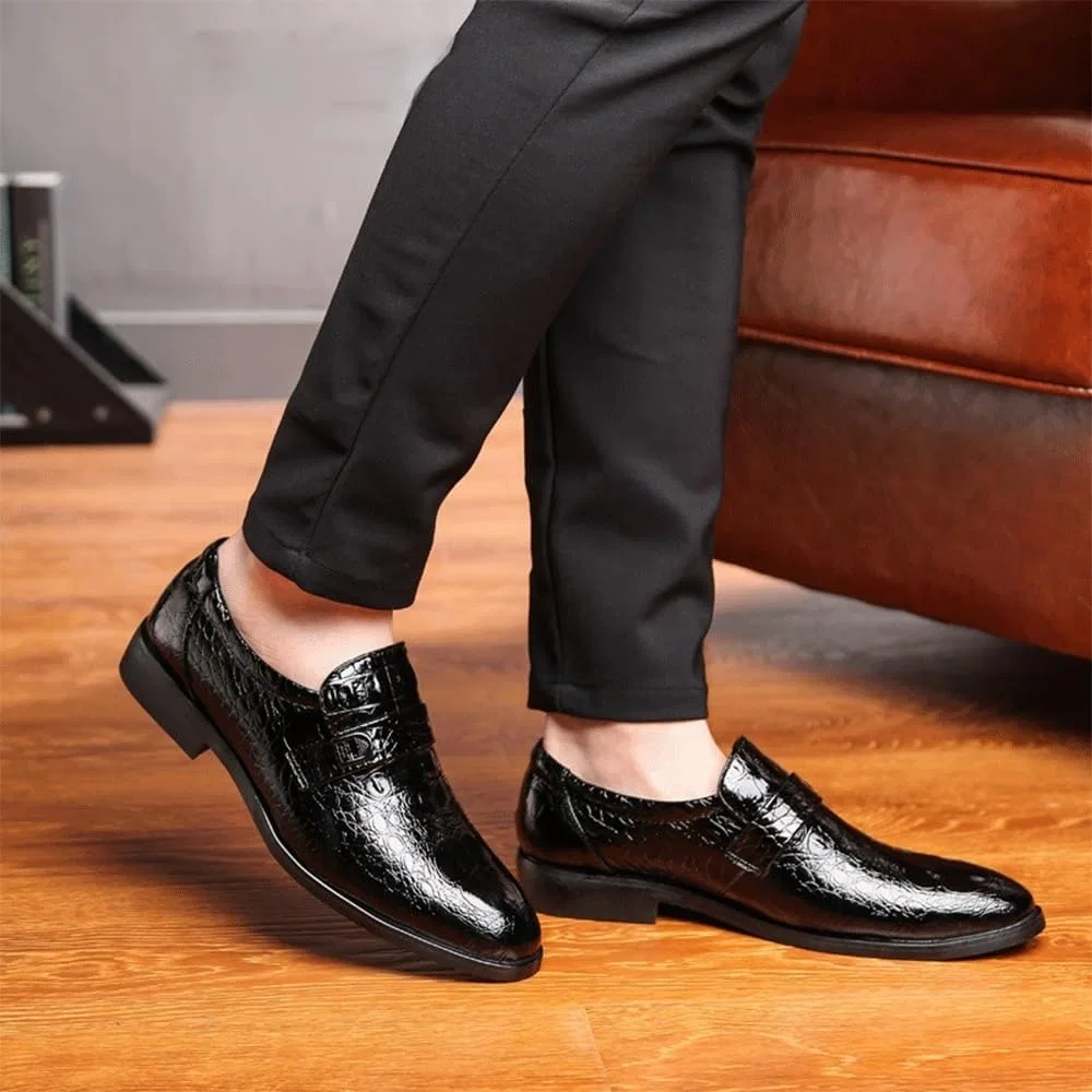 Лоферы из лакированной кожи мужские, Half Brogue, Black DHFIRUFSHLO — фото 3