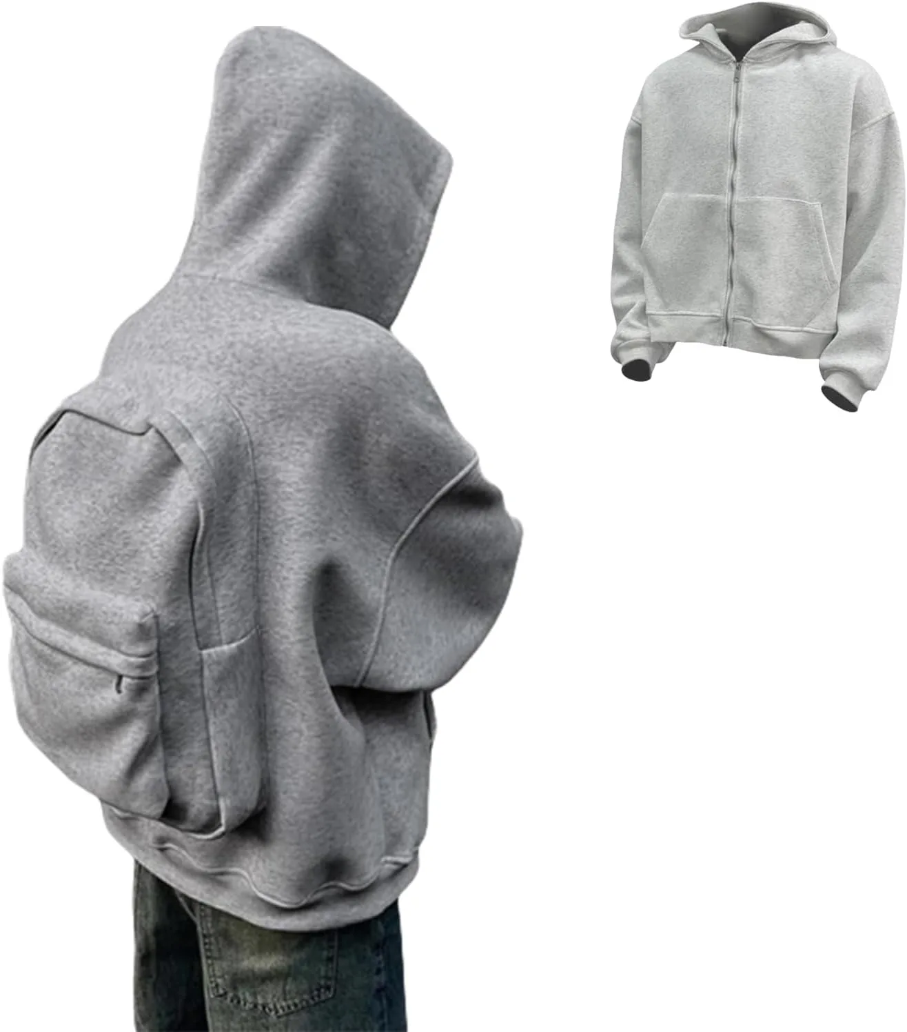 

Креативная толстовка-рюкзак с молнией