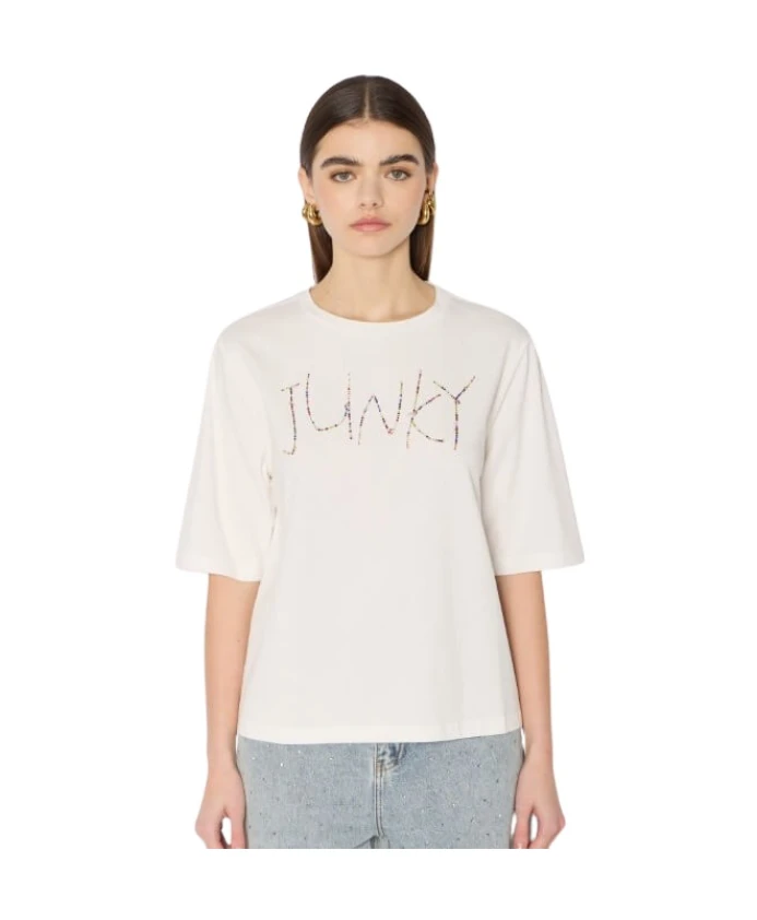 

Футболка с блестками в стиле "Junky" Berenice, бежевый