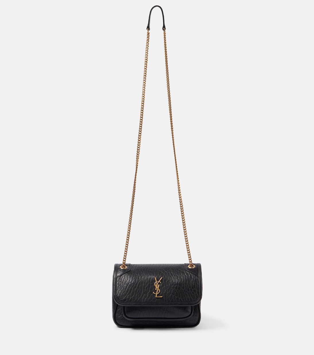 

Niki Mini кожаная сумка через плечо Saint Laurent, нуар