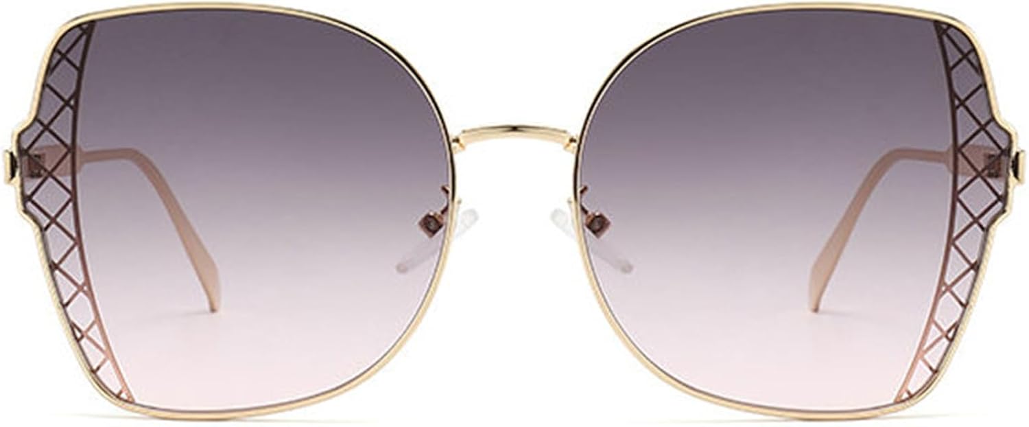 

Классические модные солнцезащитные очки Helena в крупной квадратной металлической оправе для женщин и мужчин, в стиле ретро, ​​с большими плоскими линзами и защитой от УФ-излучения, C8