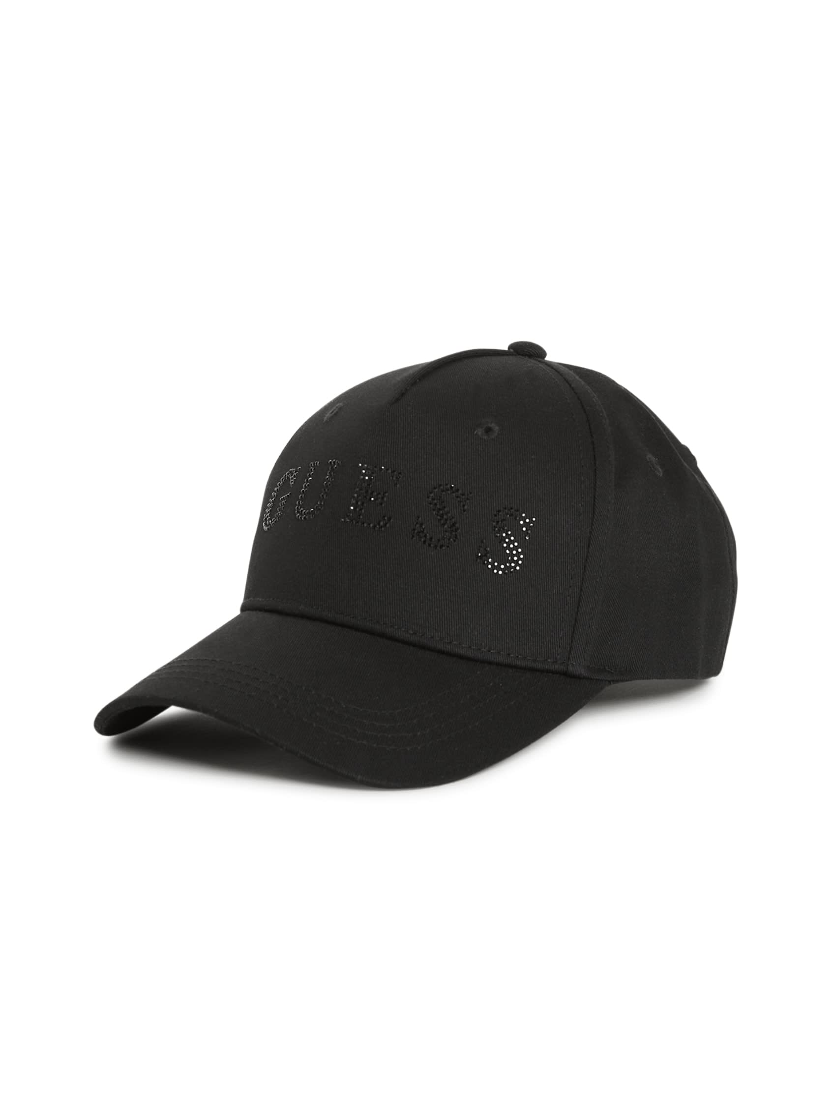 

Бейсболка с логотипом из страз Guess Factory, цвет black snakeskin