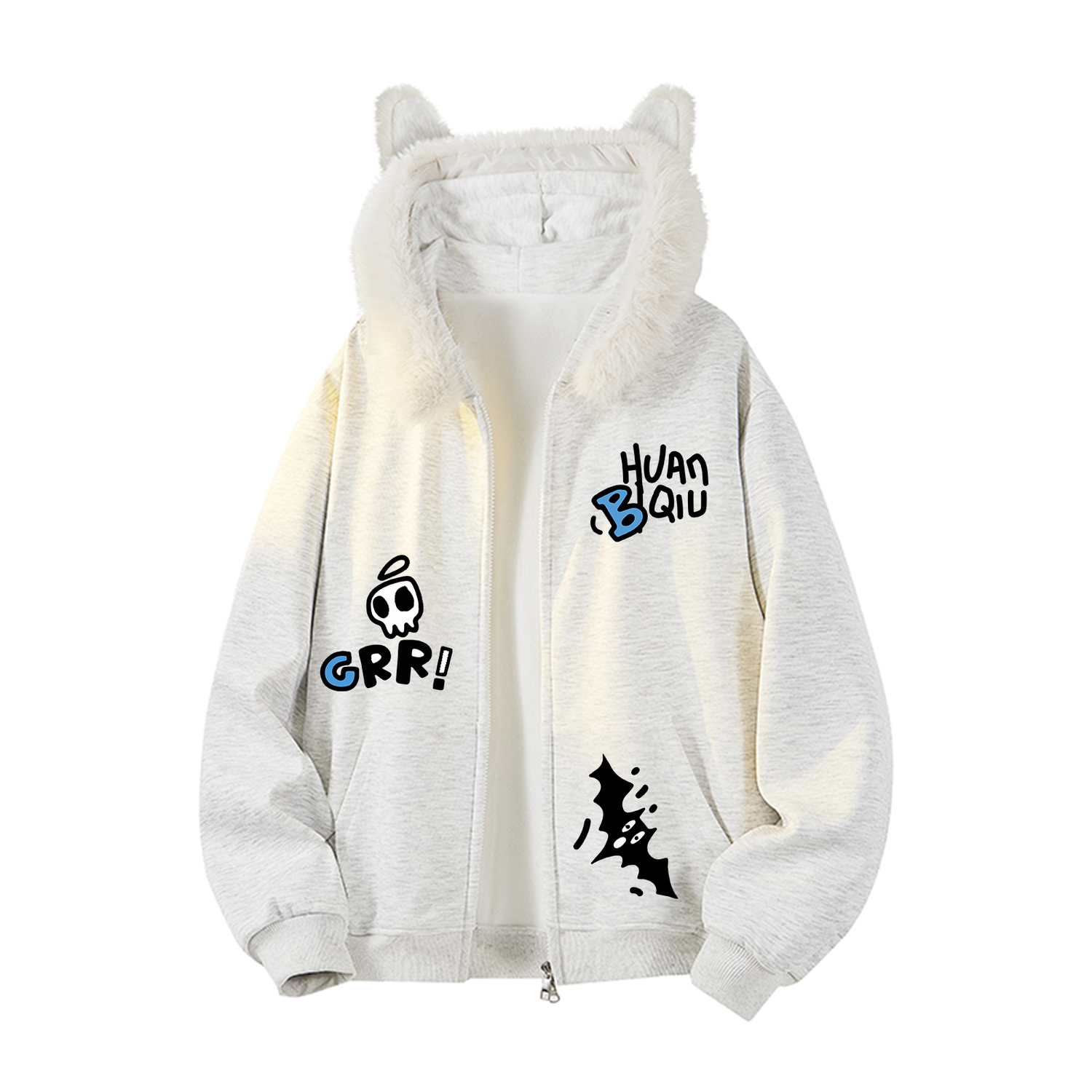 

Толстовка Unisex Hooded Moderate Cardigan HUANQIU, светло-серый