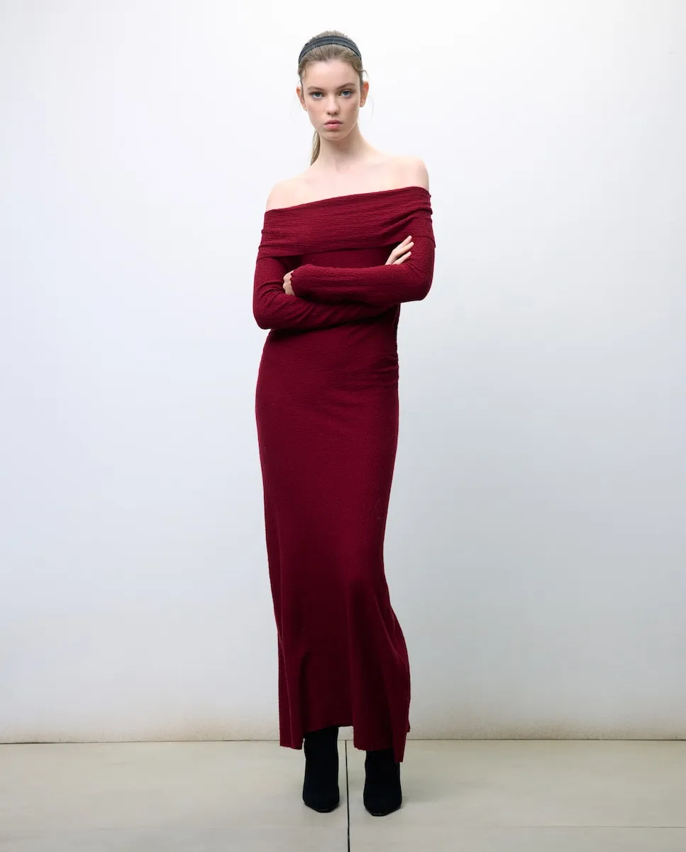 

Платье с вырезом-бандо Tintoretto, красный