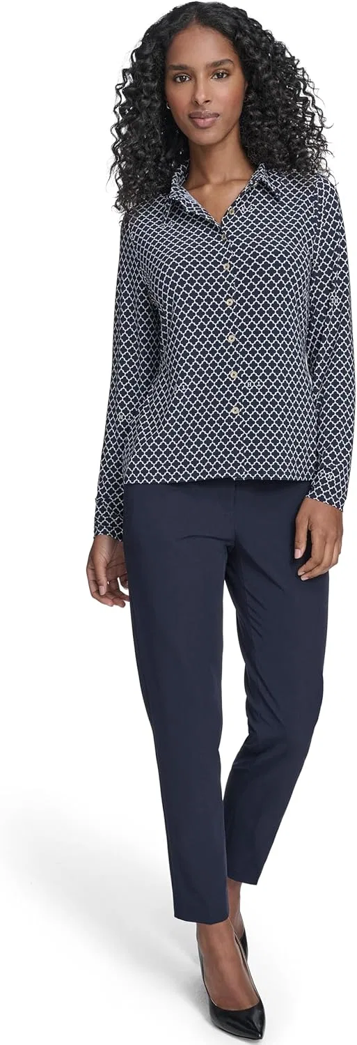 Блуза с длинным рукавом Softwork Top, Tommy Hilfiger, темно-синий/белый — фото 2