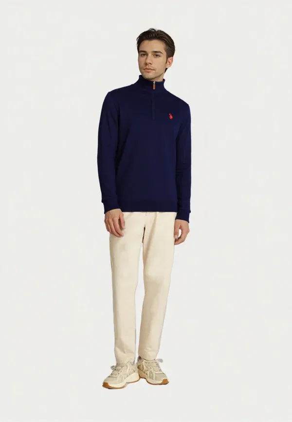 Свитер Troyer half zip U.S. Polo Assn., темно-синий — фото 2