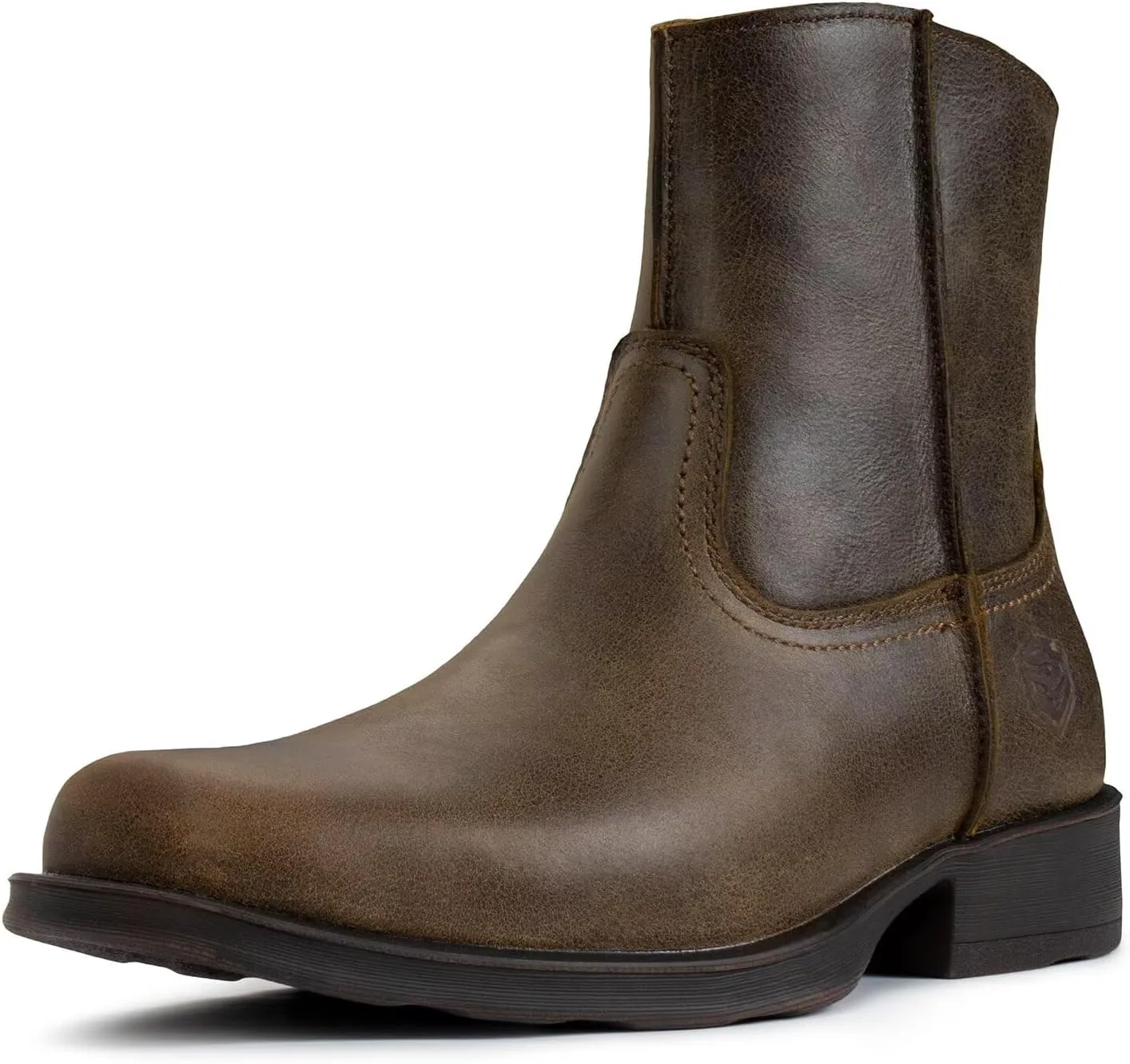 

Мужские вестерн-ботинки SUREWAY Chelsea для мужчин - с квадратным носком, всепогодные прочные ботинки до щиколотки без шнурков, разработаны для комфорта и долговечности, повседневные ретро-стильные ботинки, классическая обувь, черный/коричневый