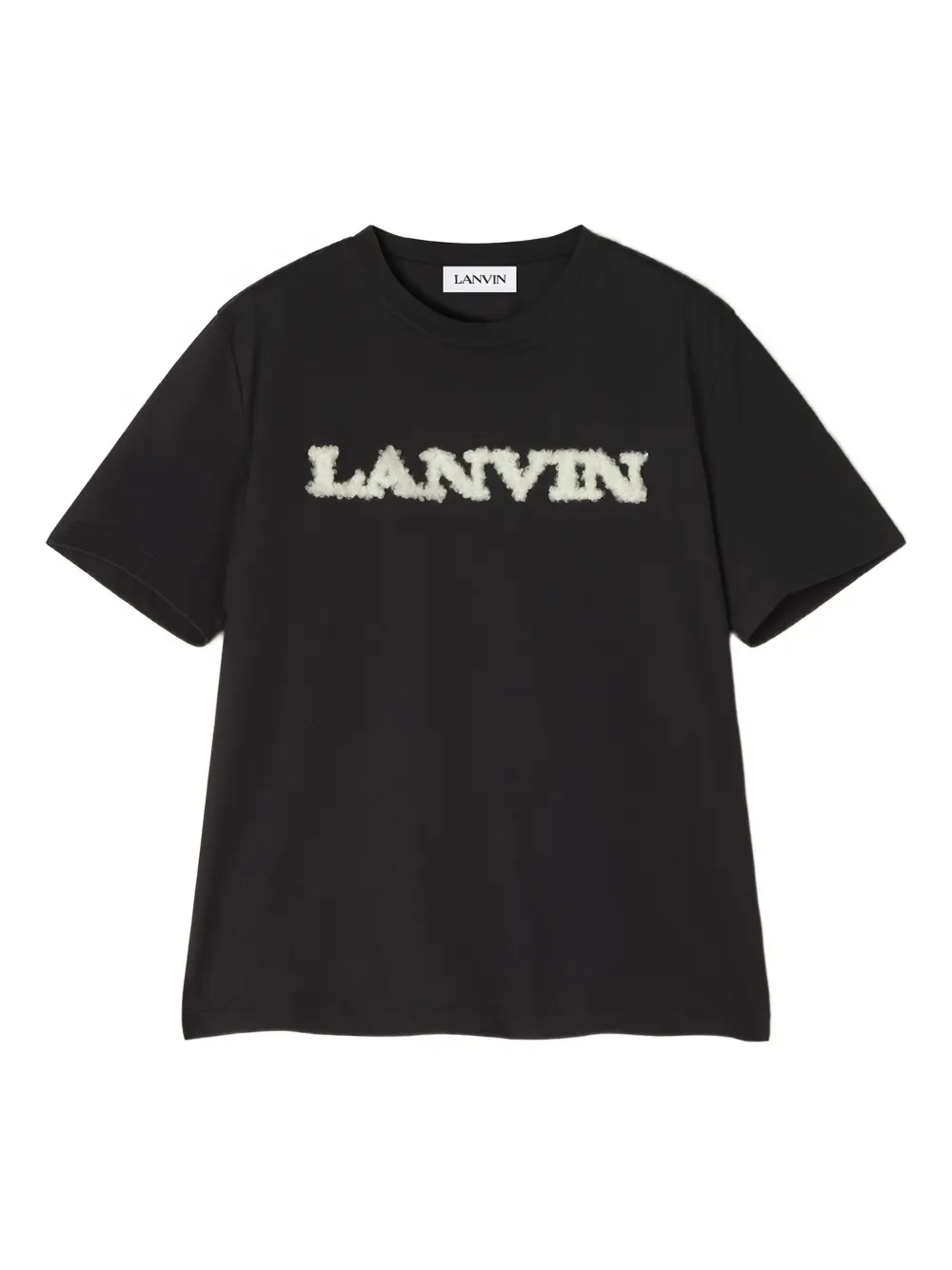 

Хлопковая футболка с логотипом Lanvin, черный