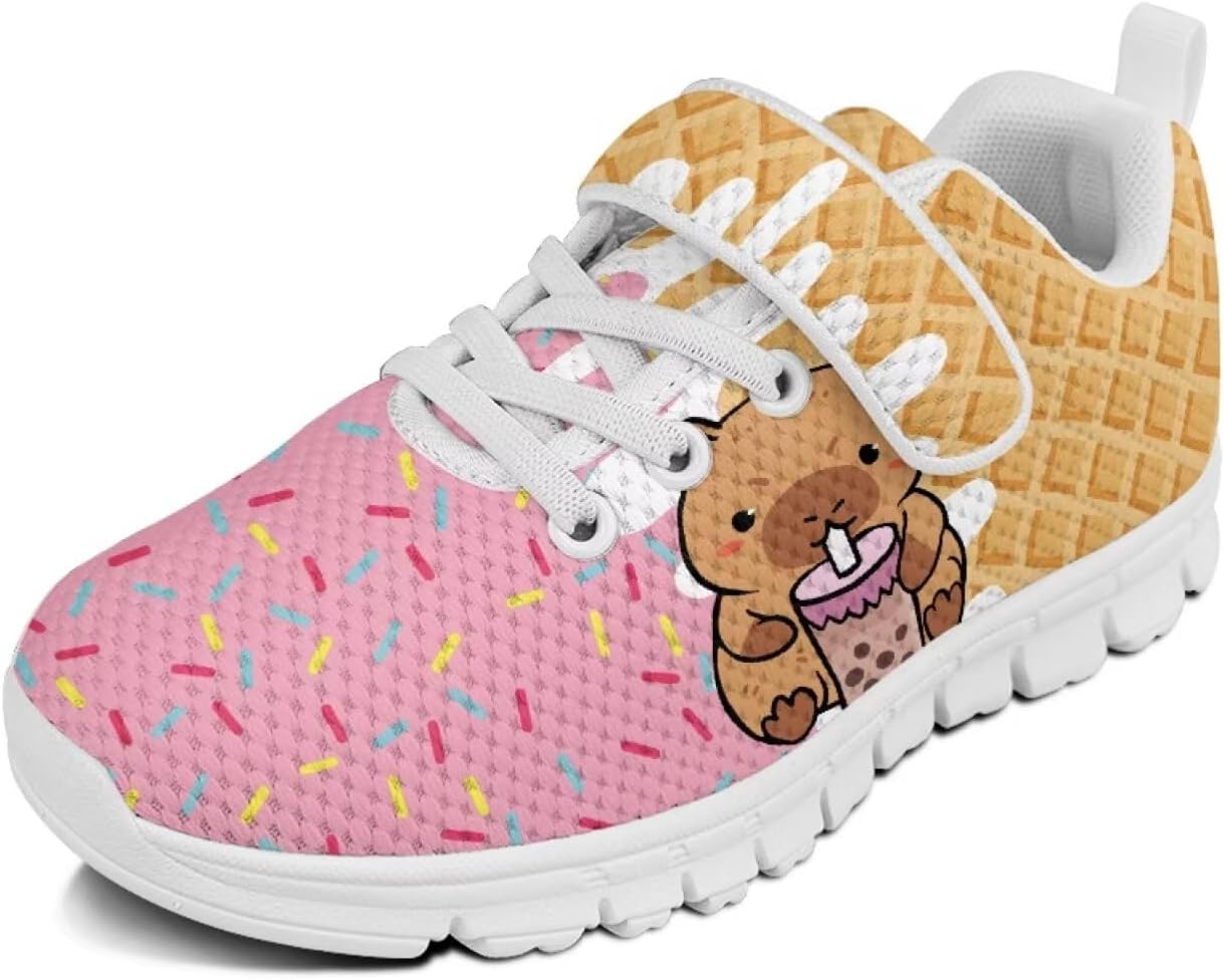 

Беговые кроссовки для мальчиков и девочек, слипоны, теннисные кроссовки для детей Cugasmaru, Ice Cream Capybara