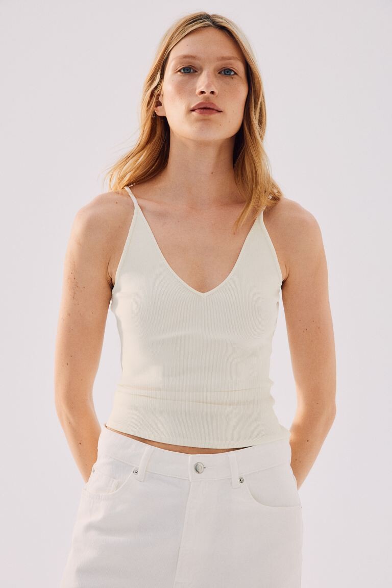 

Майка с v-образным вырезом H&M, бежевый