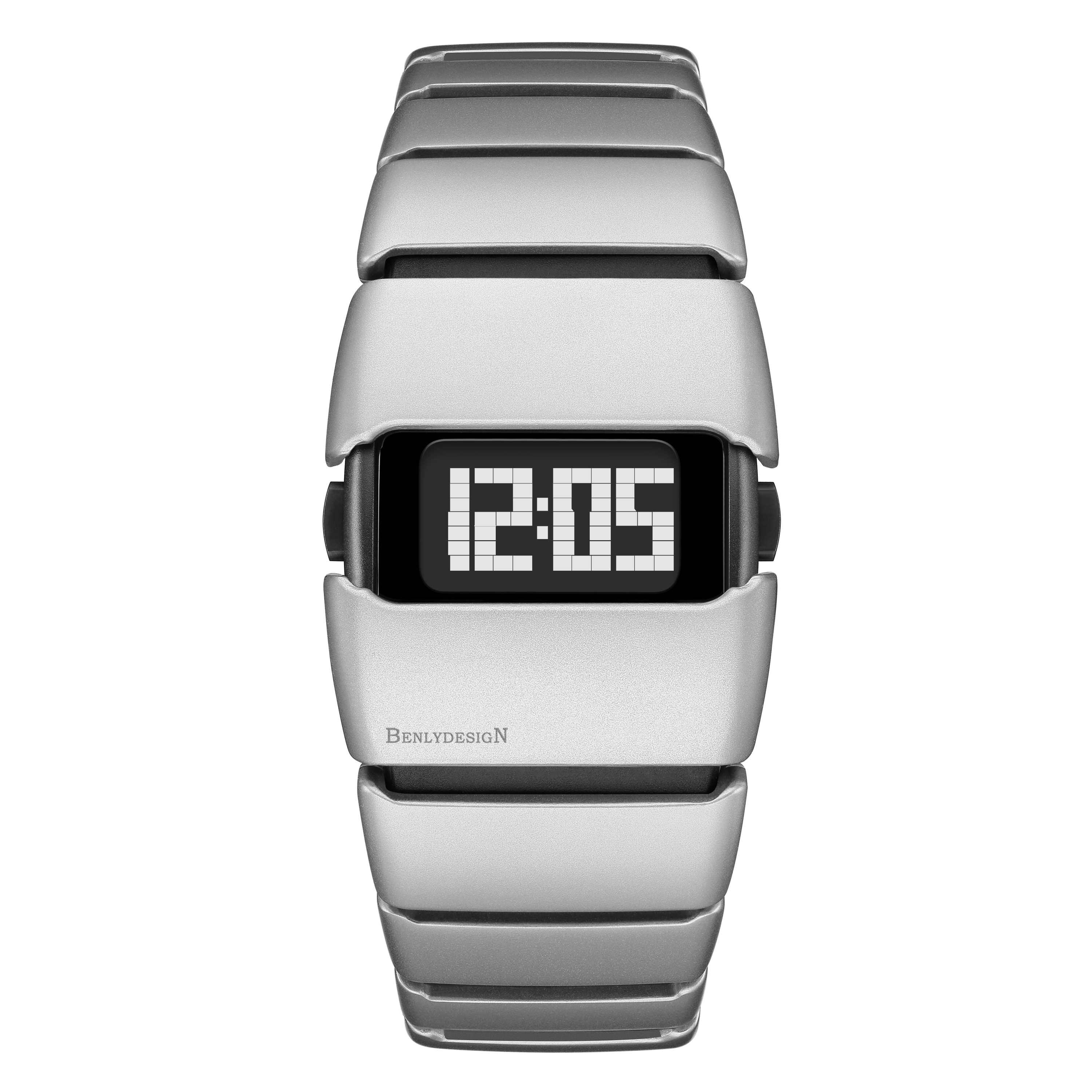 

IB BENLYDESIGN Часы Tribute To The Millennium Vintage Y2K Watch X60001S3 Electronic Movement Watch Unisex Black Dial, Silver Case Silver Thick Steel Band