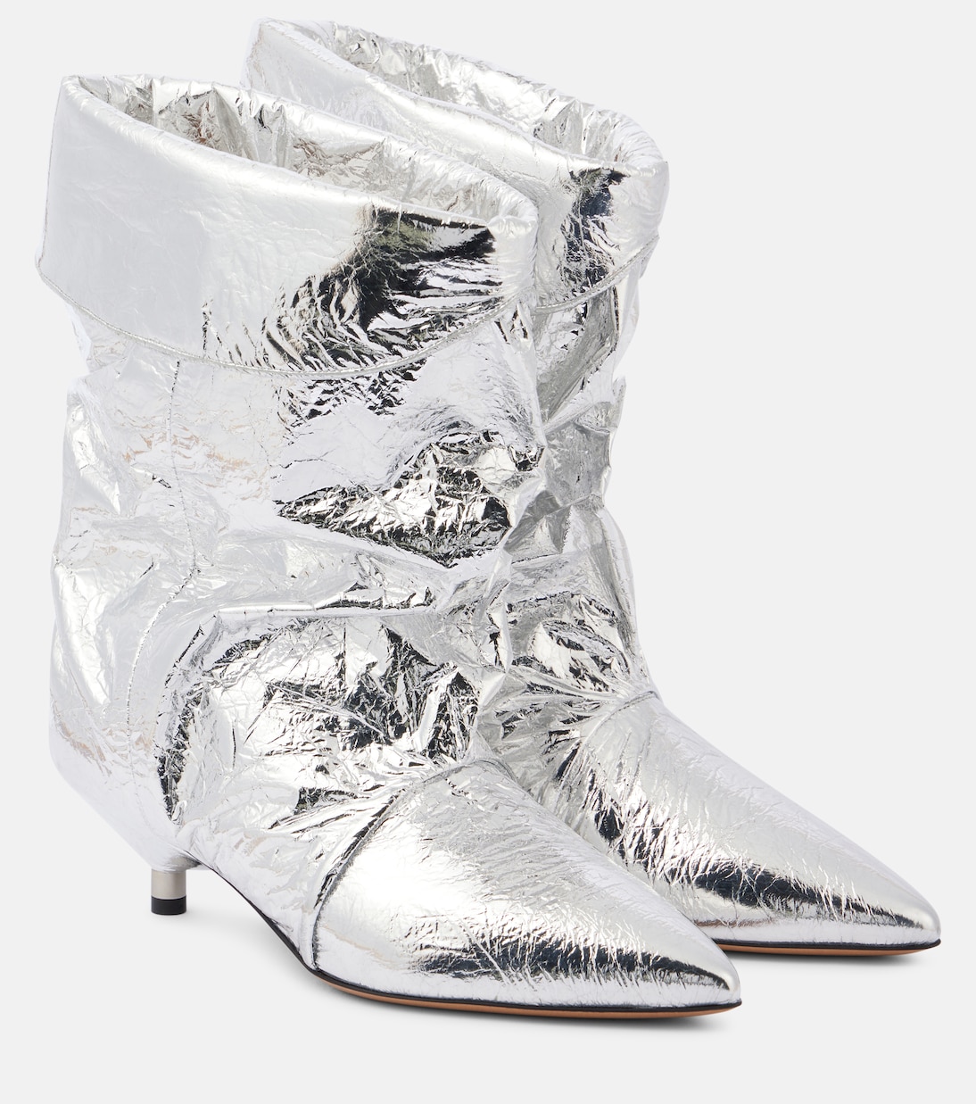 Ботильоны из металлизированной кожи Edrik Isabel Marant, серебряный