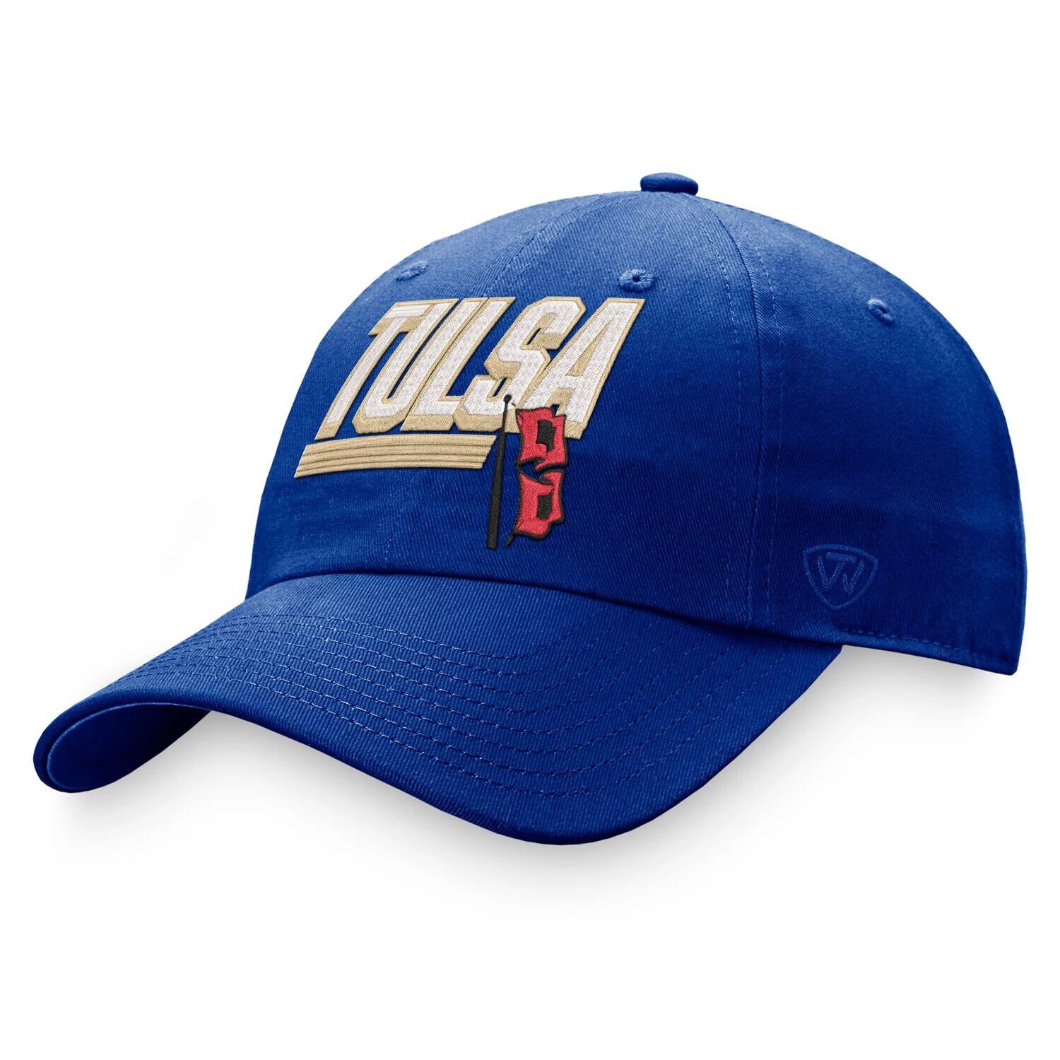 

Мужская регулируемая шляпа Top of the World Royal Tulsa Golden Hurricane Slice