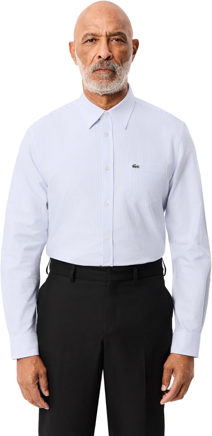 Рубашка Lacoste, мужская, в полоску с длинным рукавом — фото 2