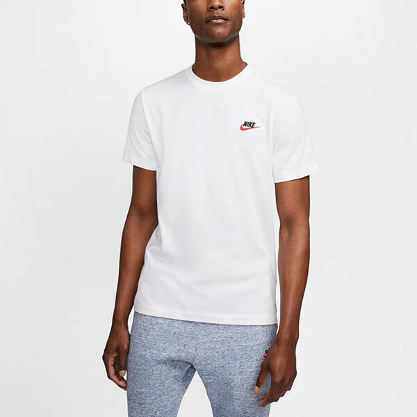 Футболка Nike Sportswear Embroidered Logo Micro Mark Solid Color Casual Round Neck Short Sleeve White, мультиколор — фото 3