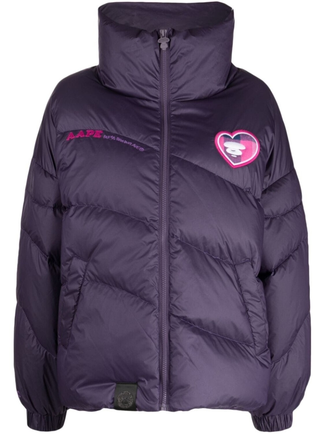 

A Bathing Ape пуховик с нашивкой-логотипом, фиолетовый
