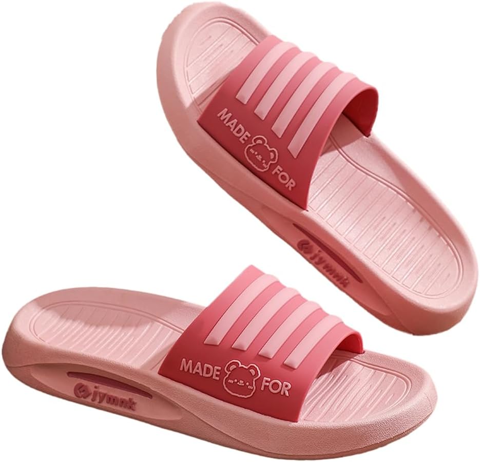 

Милые шлепанцы для душа Rungion для женщин и мужчин с поддержкой свода стопы, быстро сохнут, легкие, для бассейна и пляжа, летние сандалии, розовый