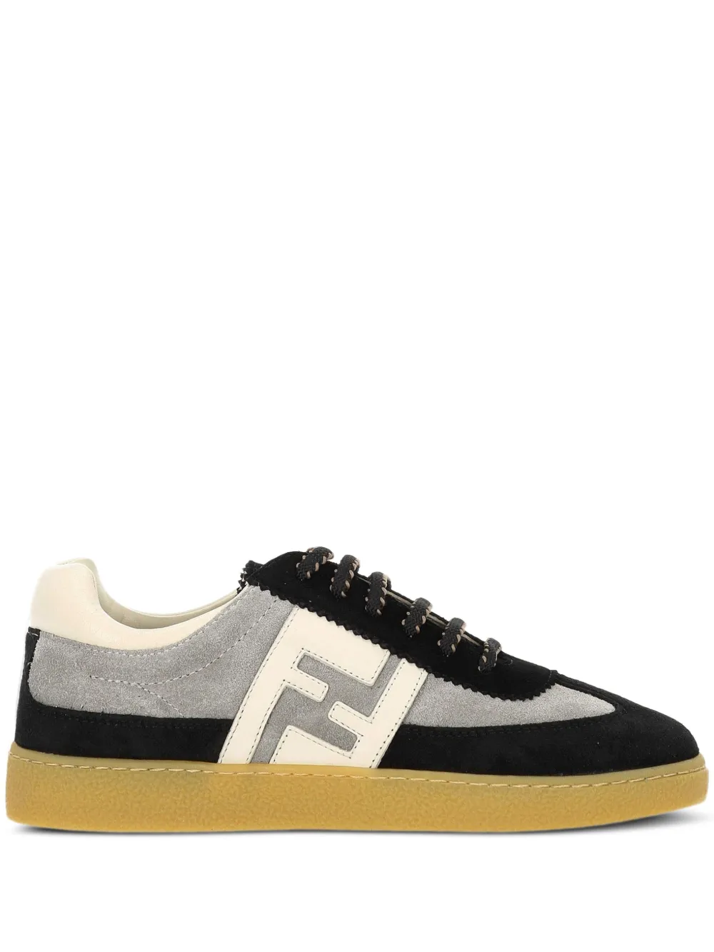 

Кроссовки из замши и кожи с логотипом FENDI KIDS, серый