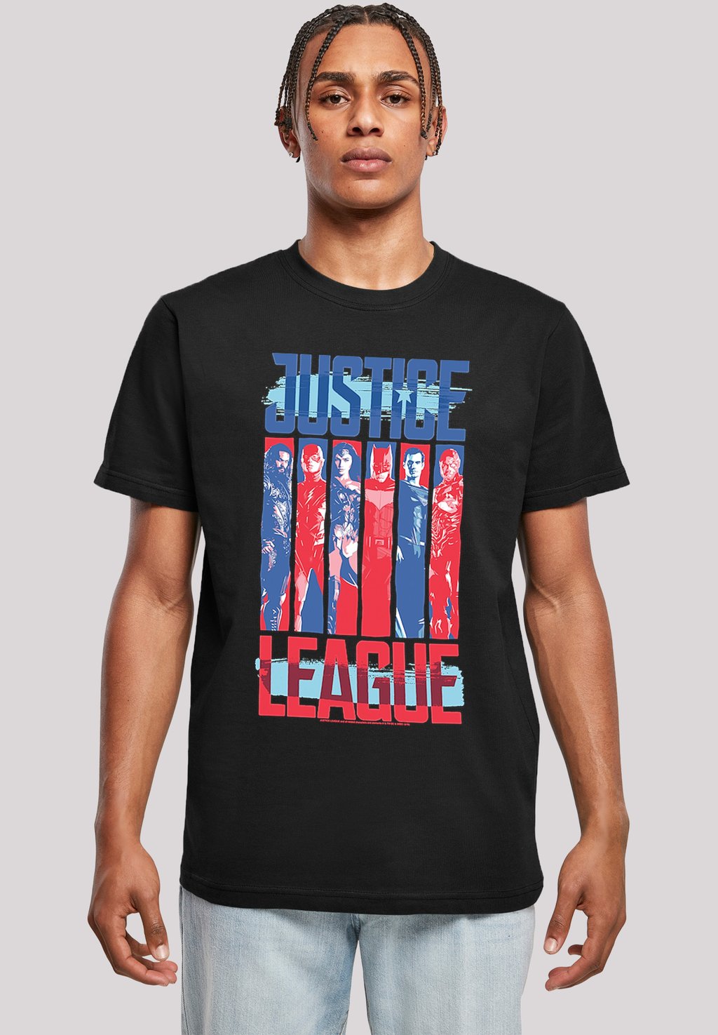 

Футболка с принтом JUSTICE LEAGUE MOVIE TEAM FLAGGE FILM SUPERHELDEN F4NT4STIC, черный