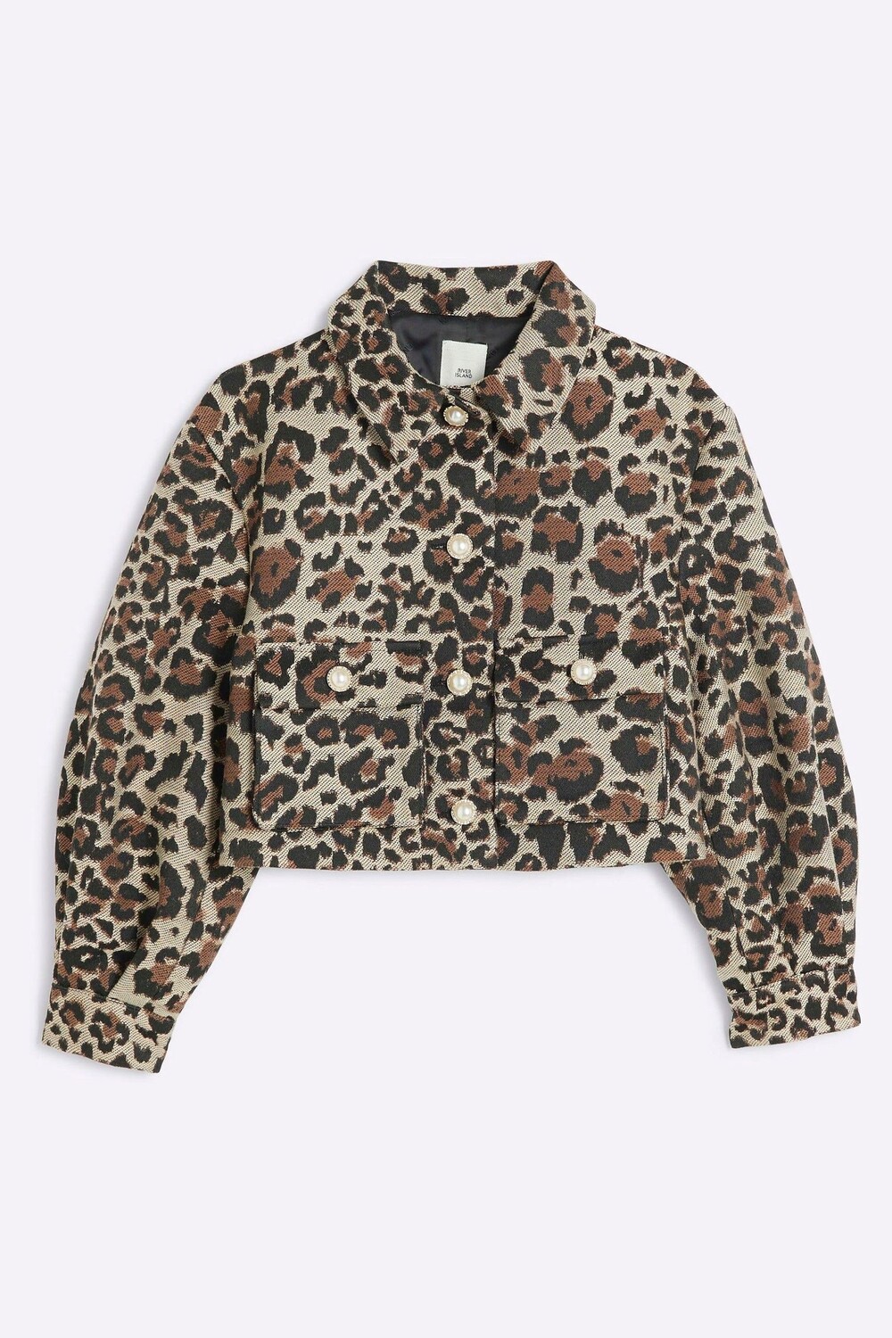 

Куртка с леопардовым принтом для девочек River Island, коричневый
