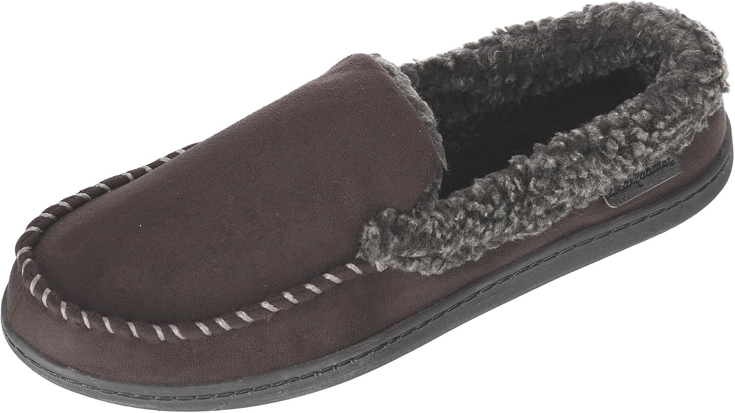 

Мокасины Dearfoams для мужчин из микрофибры с замшей и мемори-пенной стелькой, Coffee